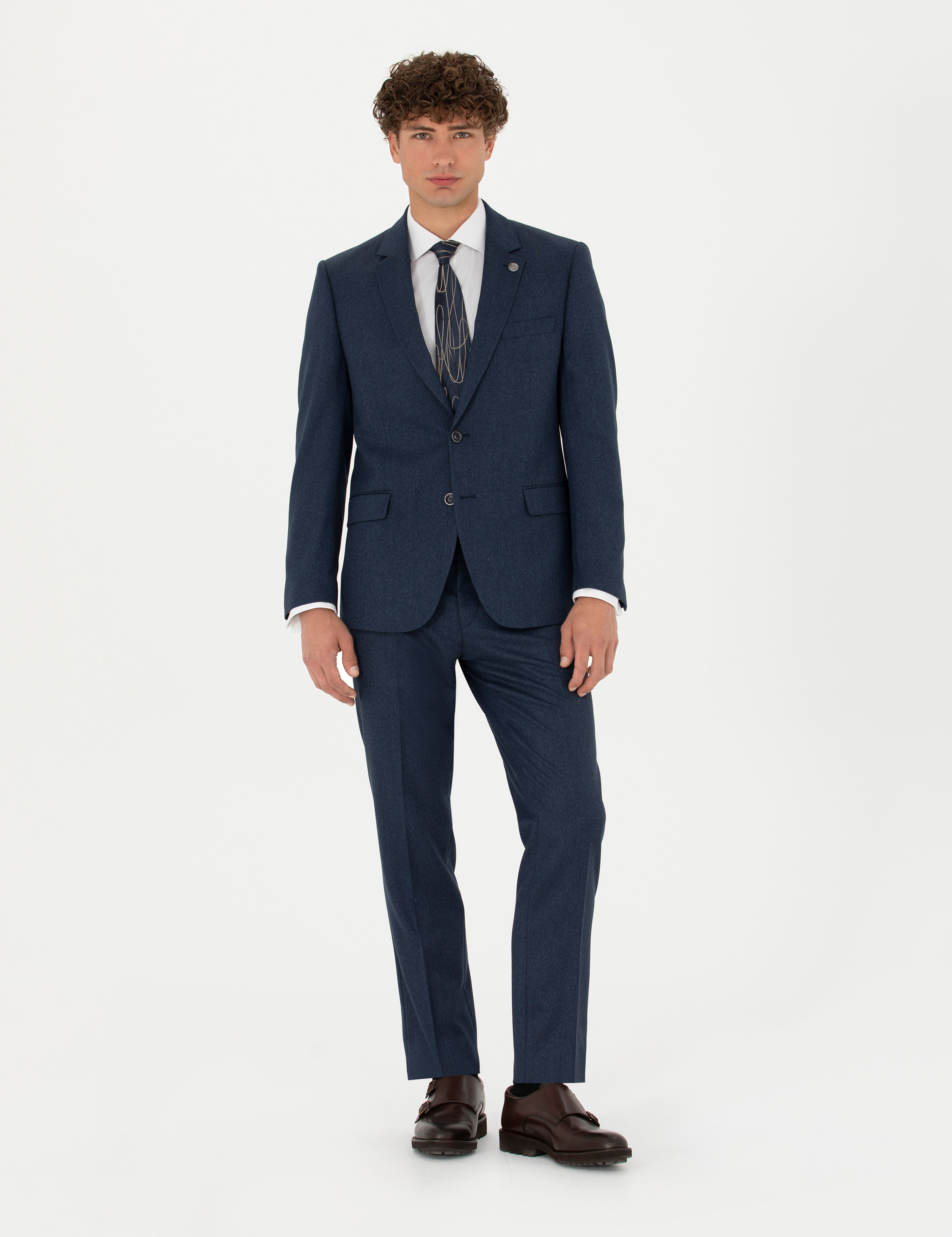 Lacivert Slim Fit Takım Elbise - Image 1