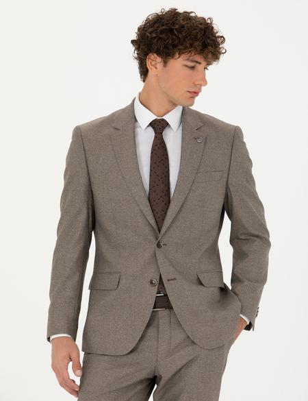 Açık Kahverengi Slim Fit Takım Elbise - 50273453116