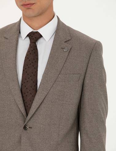 Açık Kahverengi Slim Fit Takım Elbise