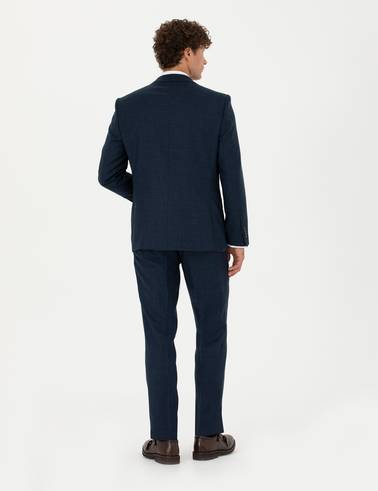 %100 Yün Lacivert Slim Fit Takım Elbise