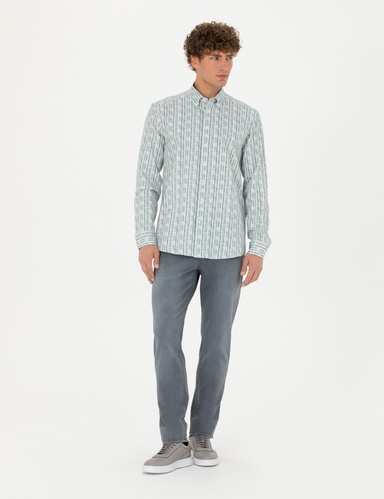 Gri Straight Fit Jean Pantolon