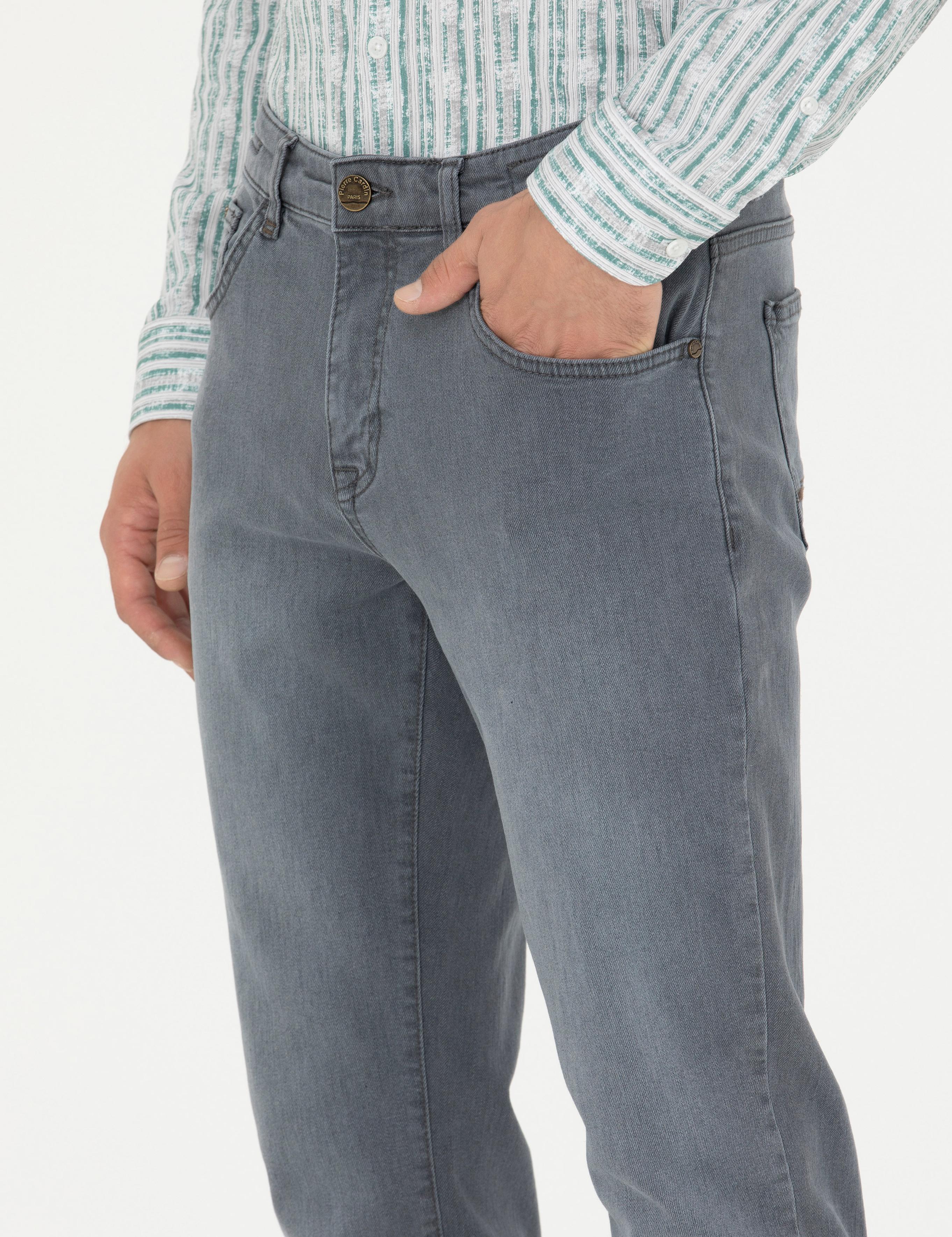 Gri Straight Fit Jean Pantolon