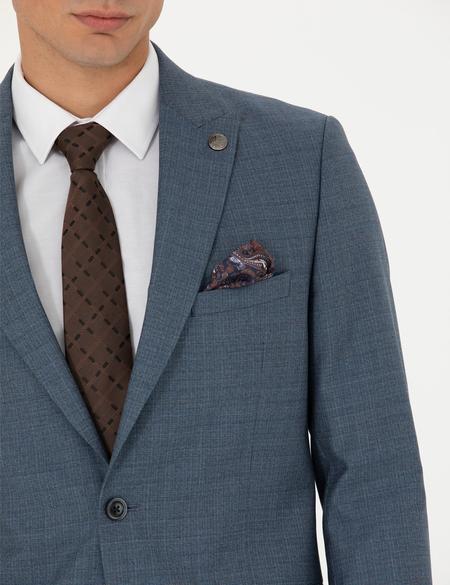 %100 Yün Koyu Mavi Ekstra Slim Fit Takım Elbise - 50273544005