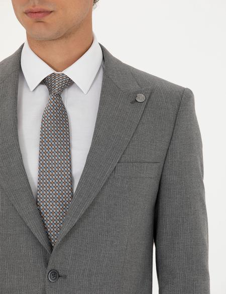 Gri Ekstra Slim Fit Takım Elbise - 50273545119