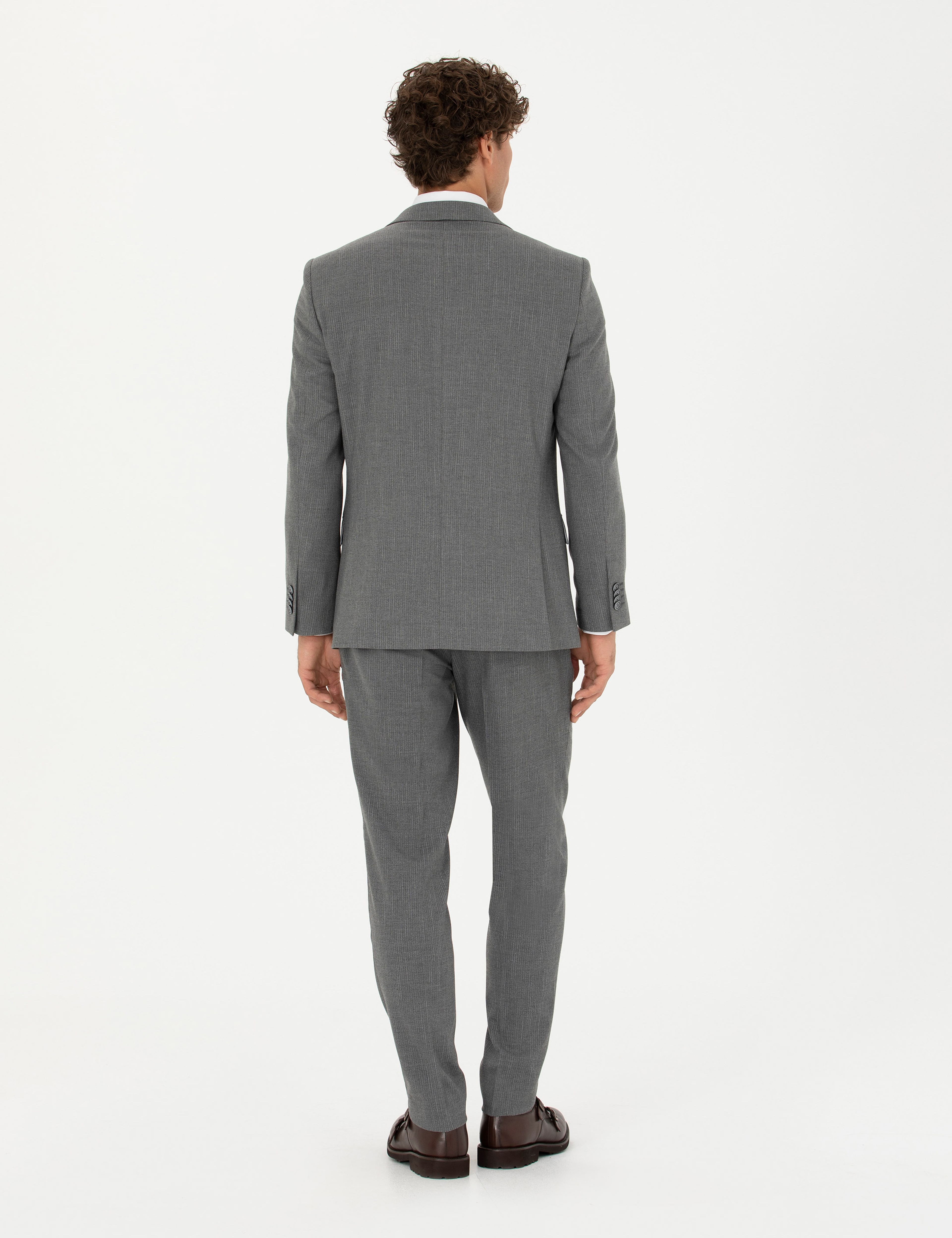 Gri Ekstra Slim Fit Takım Elbise