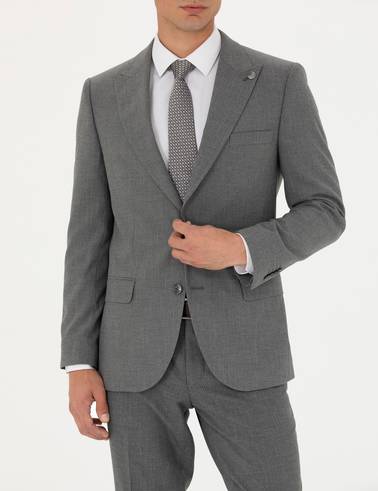 Gri Ekstra Slim Fit Takım Elbise