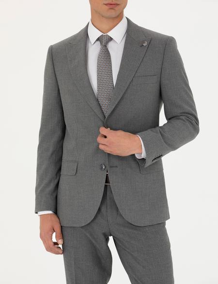 Gri Ekstra Slim Fit Takım Elbise - 50273545119