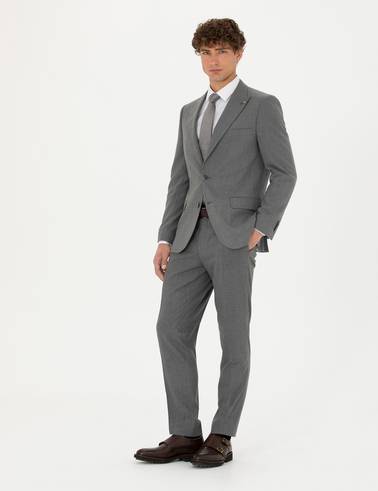Gri Ekstra Slim Fit Takım Elbise