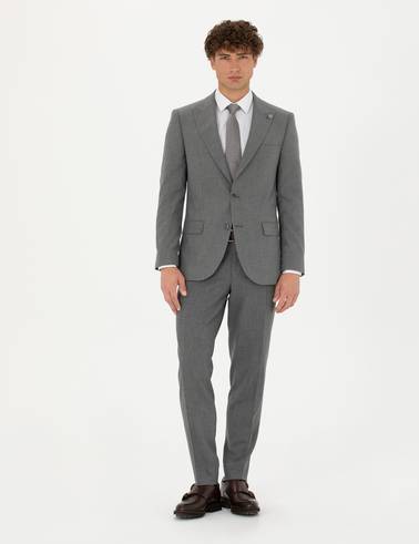 Gri Ekstra Slim Fit Takım Elbise
