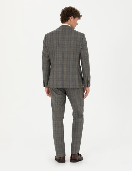 %100 Yün Füme Slim Fit Takım Elbise - 50274246128