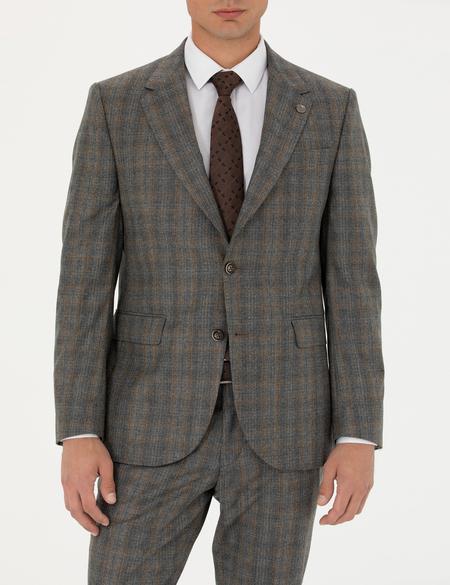 %100 Yün Füme Slim Fit Takım Elbise - 50274246128