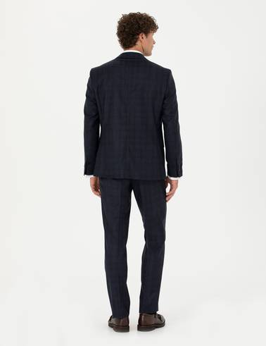 %100 Yün Lacivert Slim Fit Takım Elbise
