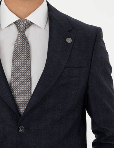 %100 Yün Lacivert Slim Fit Takım Elbise