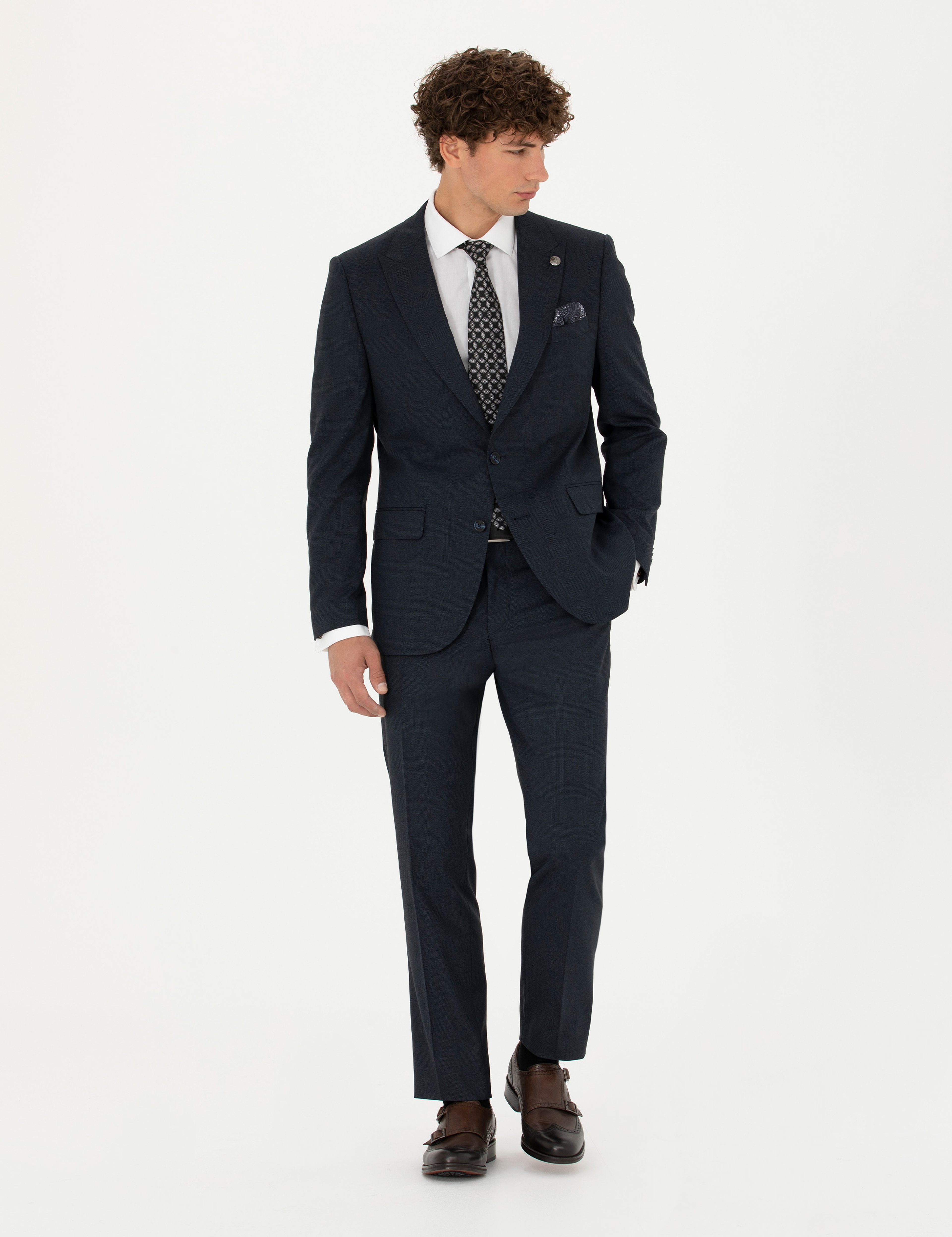 Lacivert Slim Fit Takım Elbise - Image 1