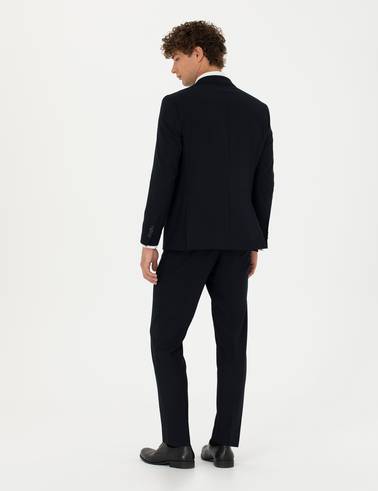 Yelekli Lacivert Ekstra Slim Fit Takım Elbise