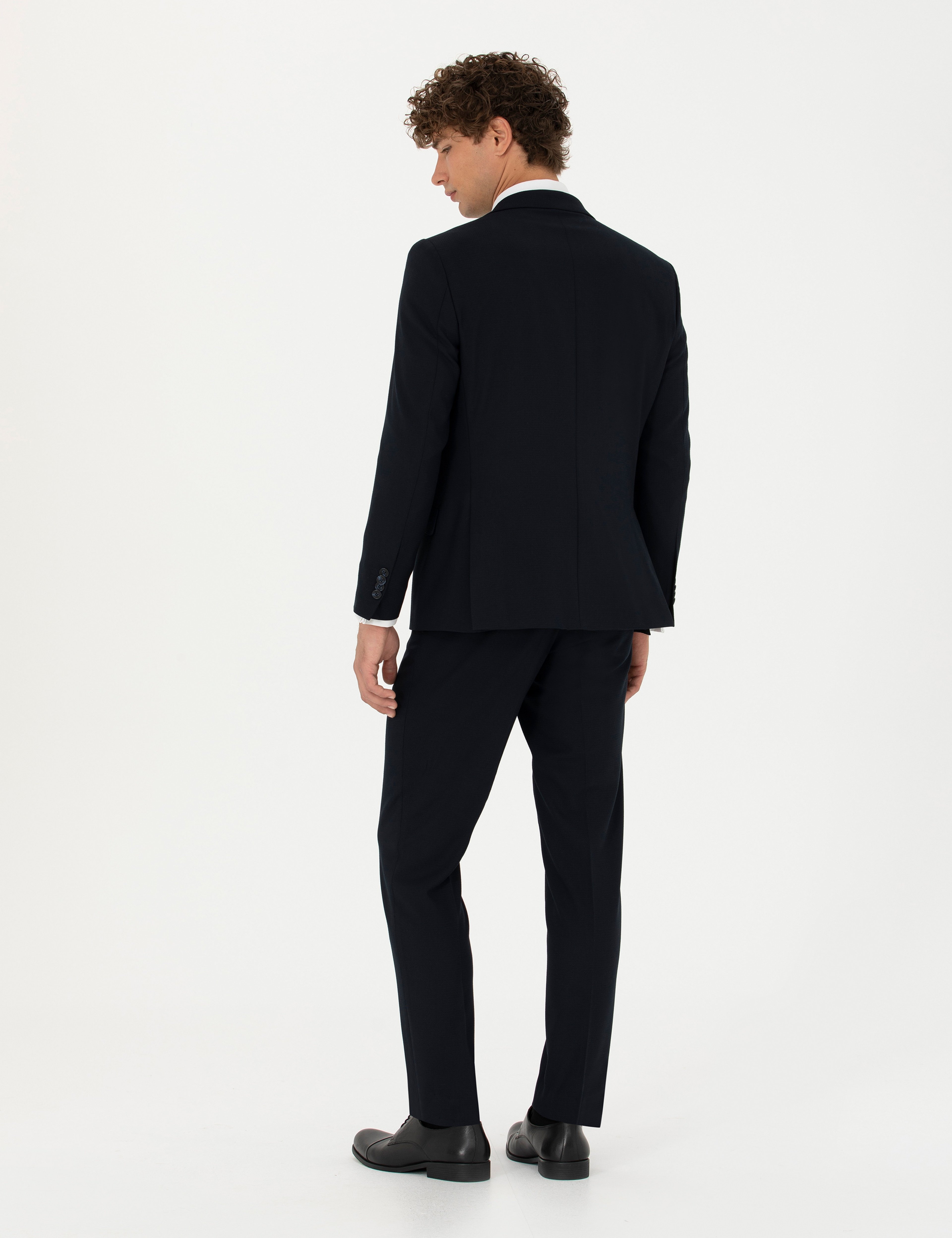 Yelekli Lacivert Ekstra Slim Fit Takım Elbise