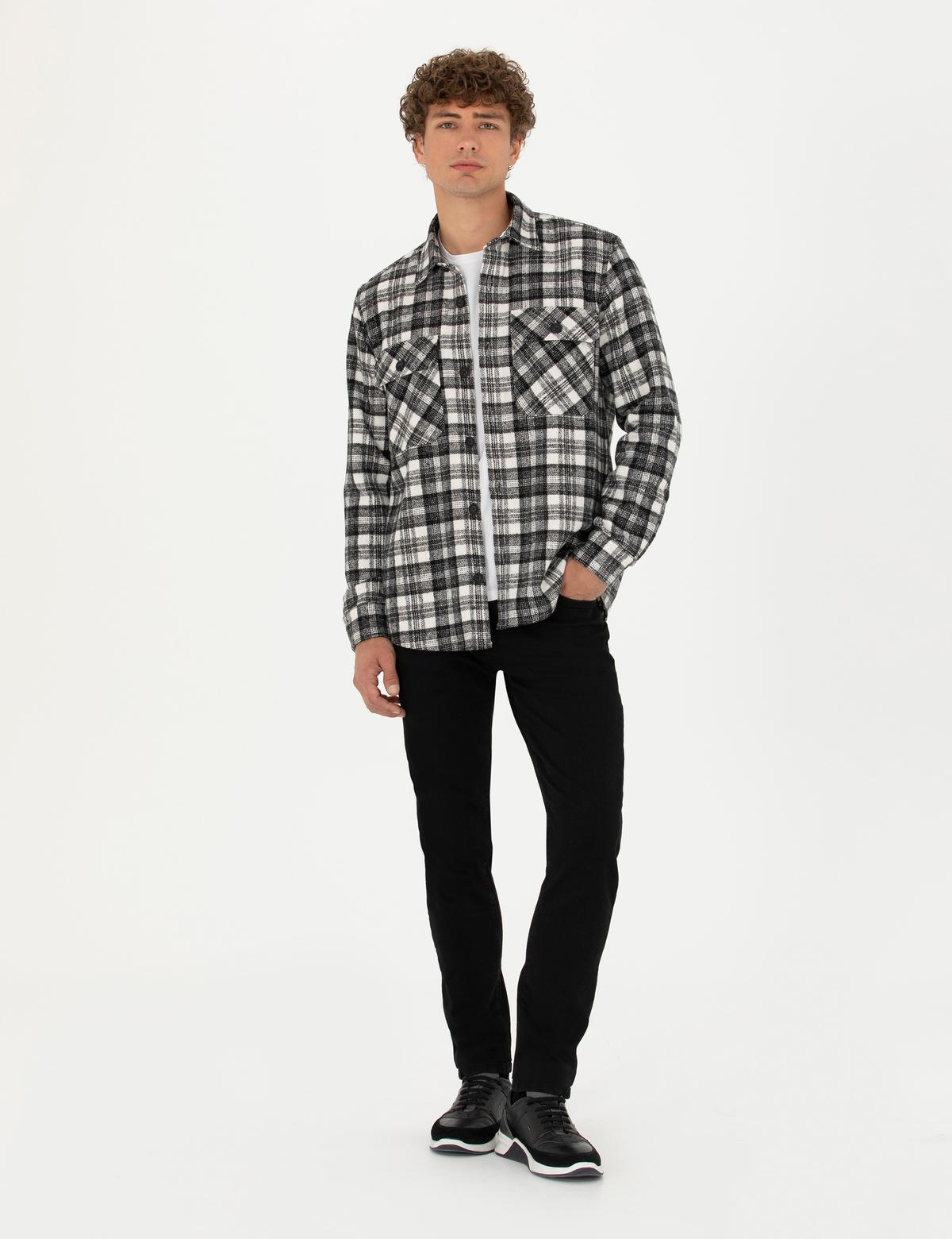 Siyah Oduncu Oversize Gömlek - 50274651027