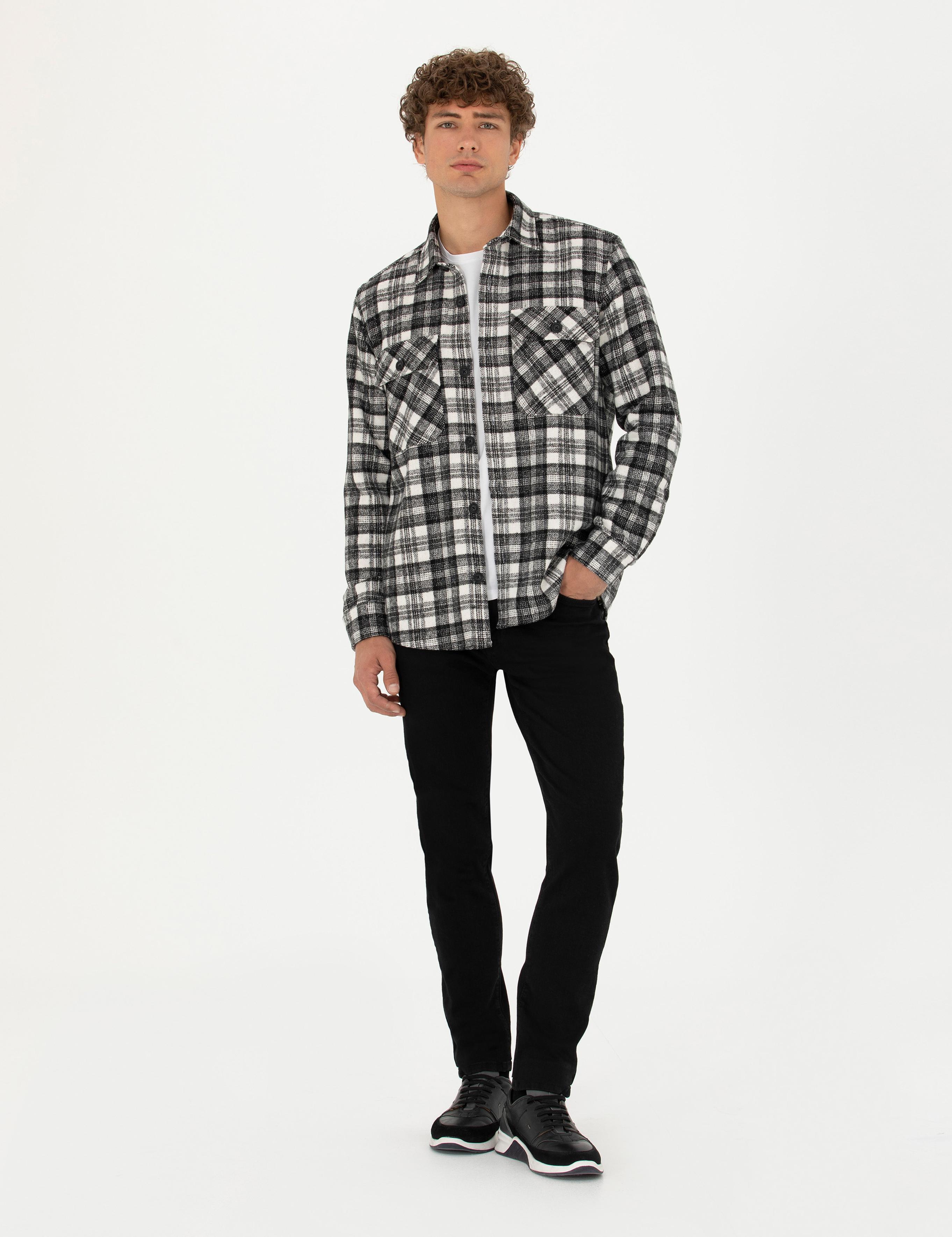 Siyah Oduncu Oversize Gömlek