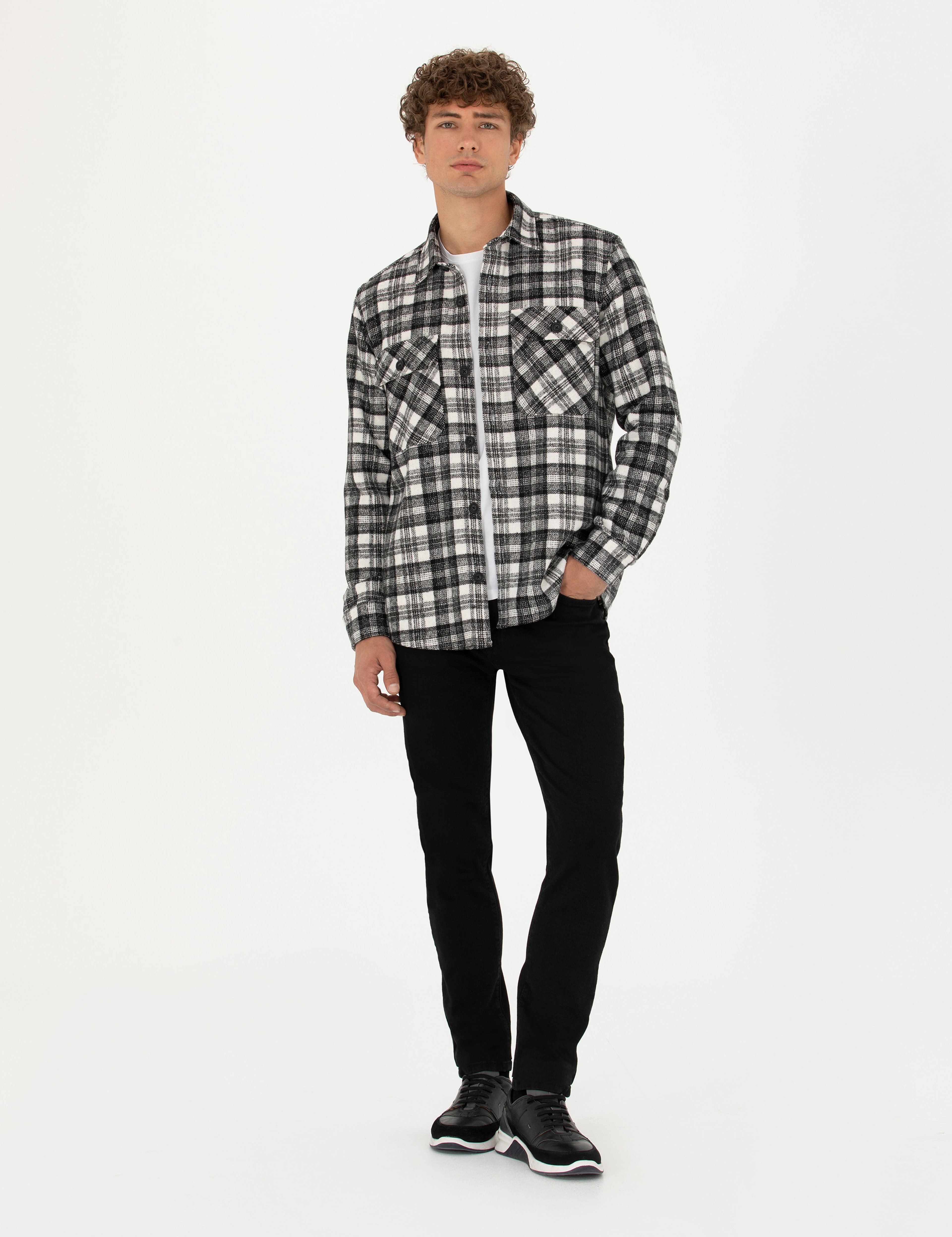 Siyah Oduncu Oversize Gömlek