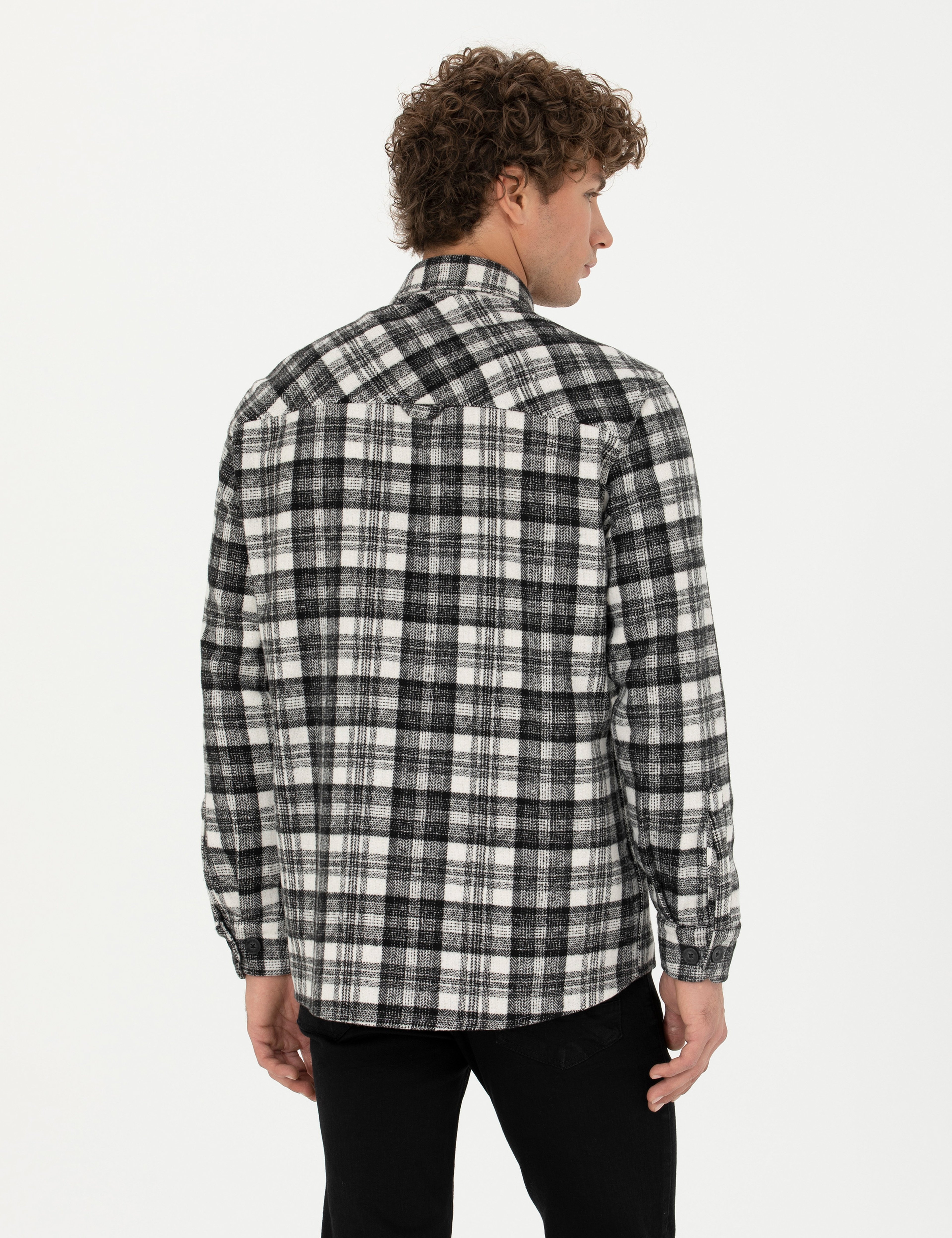 Siyah Oduncu Oversize Gömlek