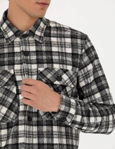 Siyah Oduncu Oversize Gömlek