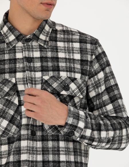 Siyah Oduncu Oversize Gömlek - 50274651027