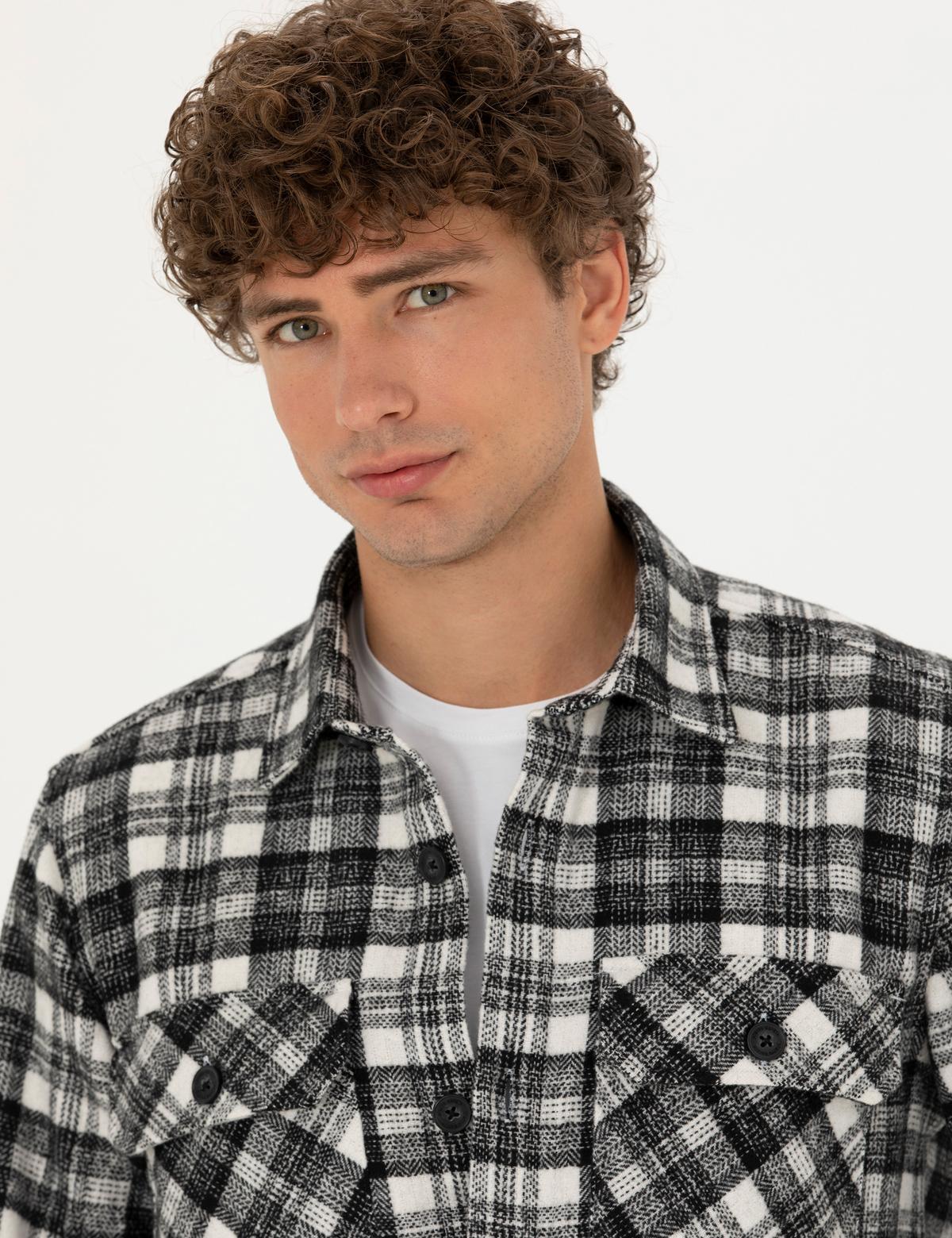 Siyah Oduncu Oversize Gömlek - 50274651027