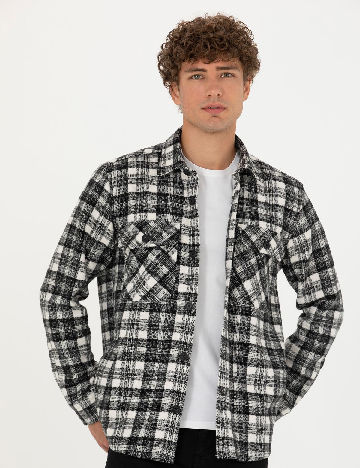 Siyah Oduncu Oversize Gömlek - 50274651027