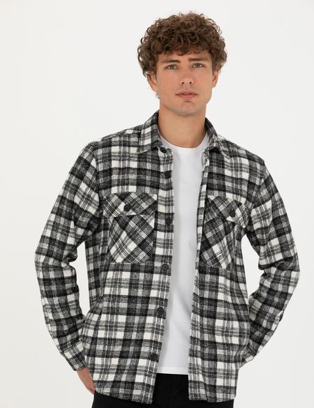 Siyah Oduncu Oversize Gömlek - 50274651027