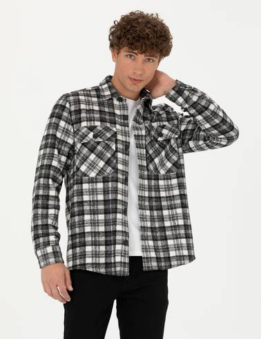 Siyah Oduncu Oversize Gömlek