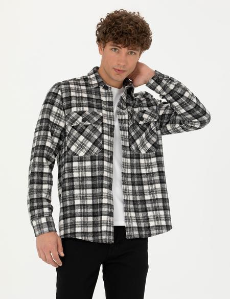 Siyah Oduncu Oversize Gömlek - 50274651027