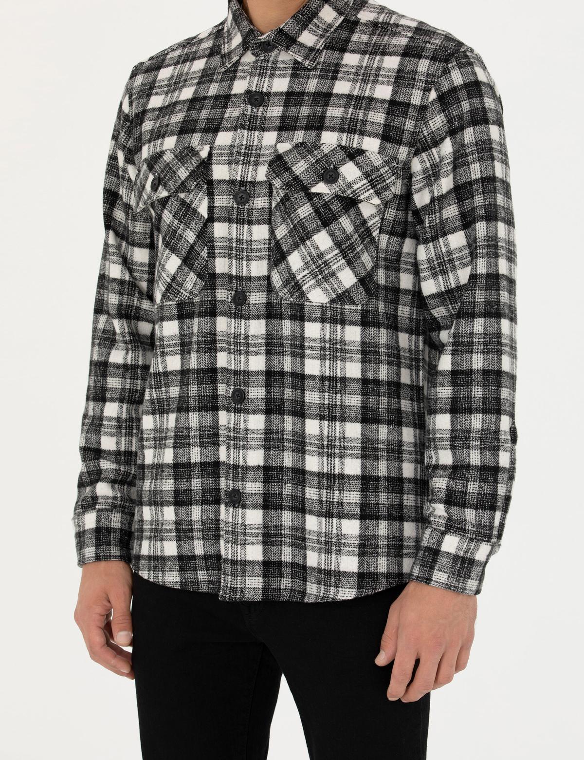 Siyah Oduncu Oversize Gömlek - 50274651027