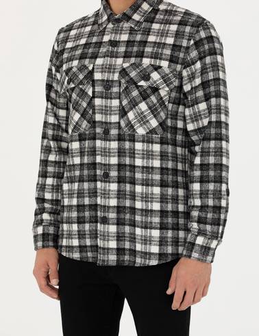 Siyah Oduncu Oversize Gömlek