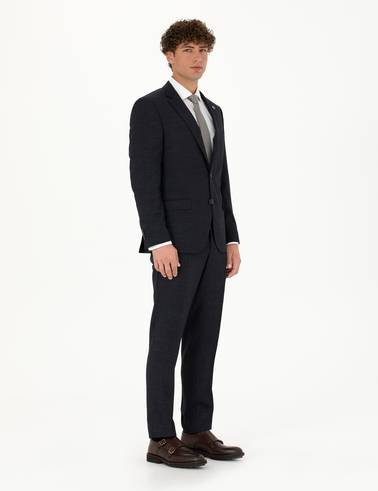 Lacivert Extra Slim Fit Yün Karışımlı Takım Elbise