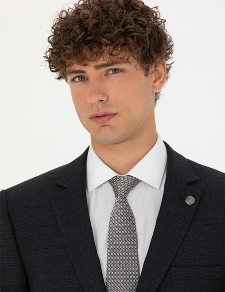 Lacivert Ex. Slim Fit Yün Karışımlı Takım Elbise - 50273452065