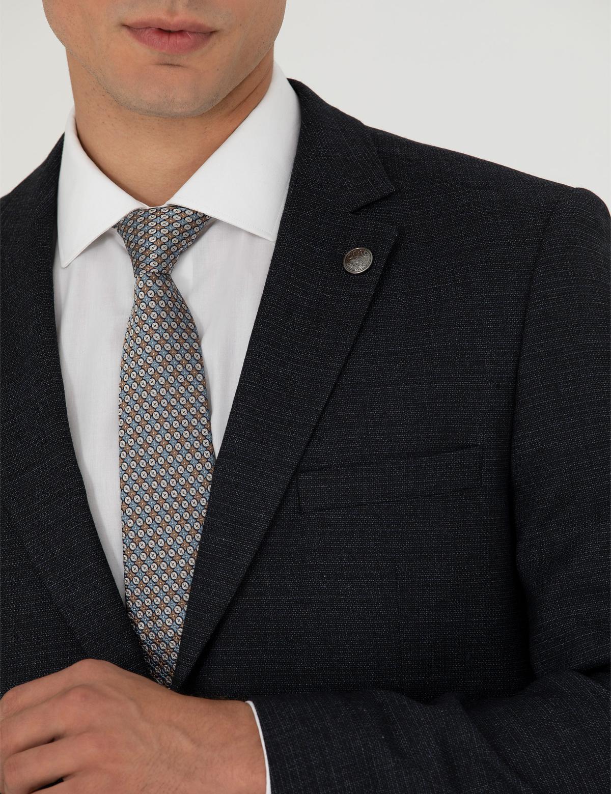 Lacivert Ex. Slim Fit Yün Karışımlı Takım Elbise - 50273452065