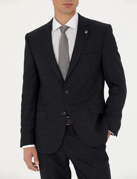 Lacivert Ex. Slim Fit Yün Karışımlı Takım Elbise - 50273452065