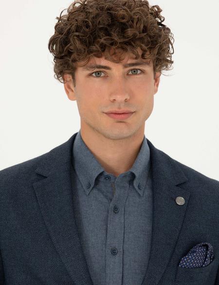 Açık Lacivert Slim Fit Ceket - 50273432012