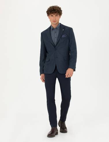 Açık Lacivert Slim Fit Ceket