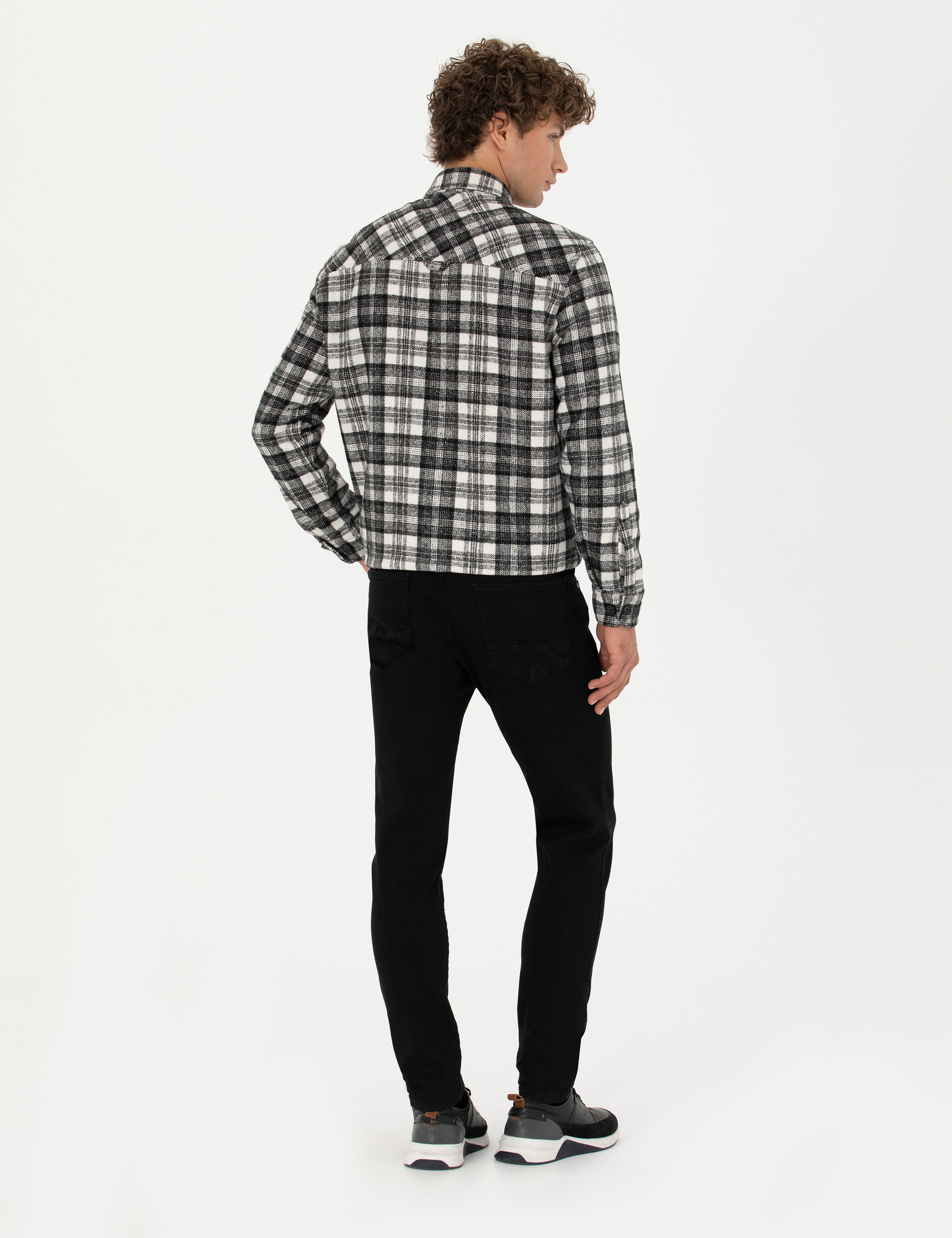 Siyah Slim Fit Jean Pantolon - Image 4