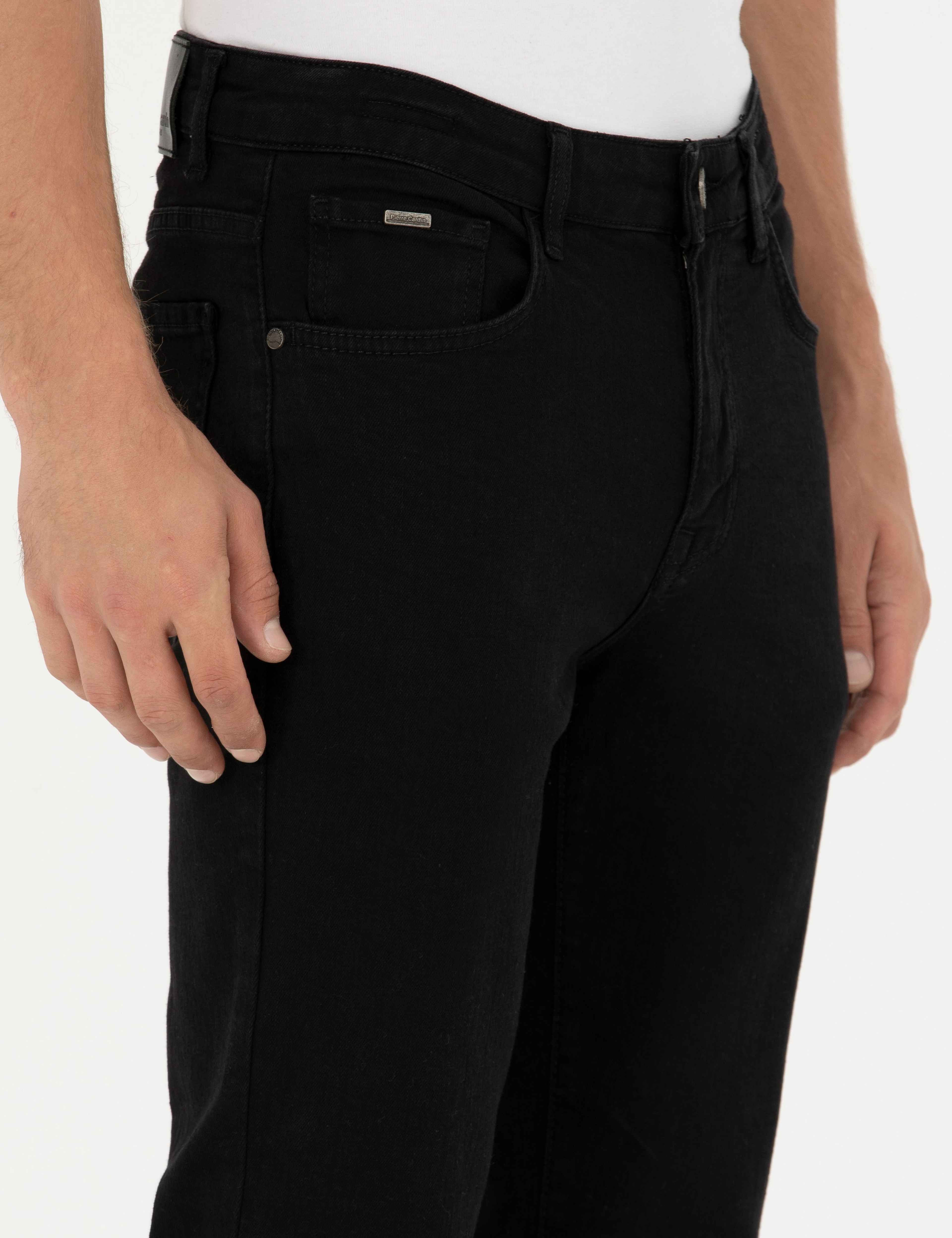 Siyah Slim Fit Jean Pantolon - Image 5