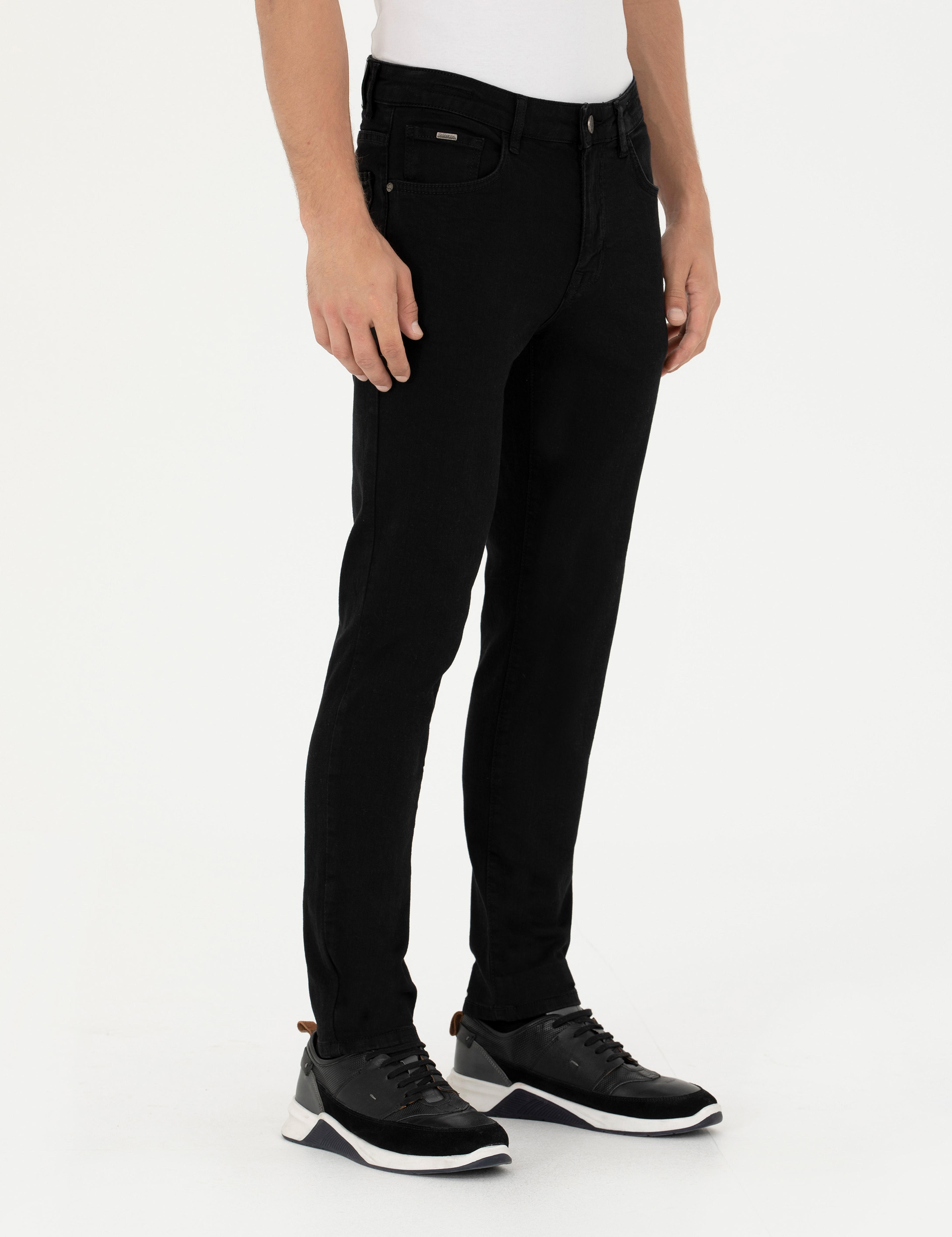 Siyah Slim Fit Jean Pantolon - Image 2