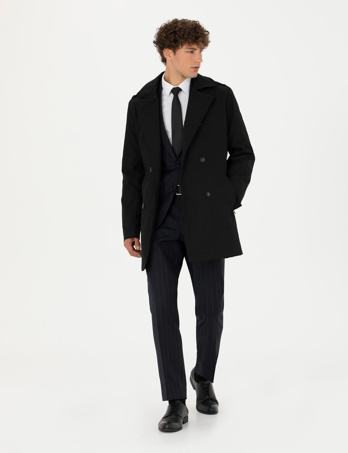 Siyah Trençkot - 50284754012