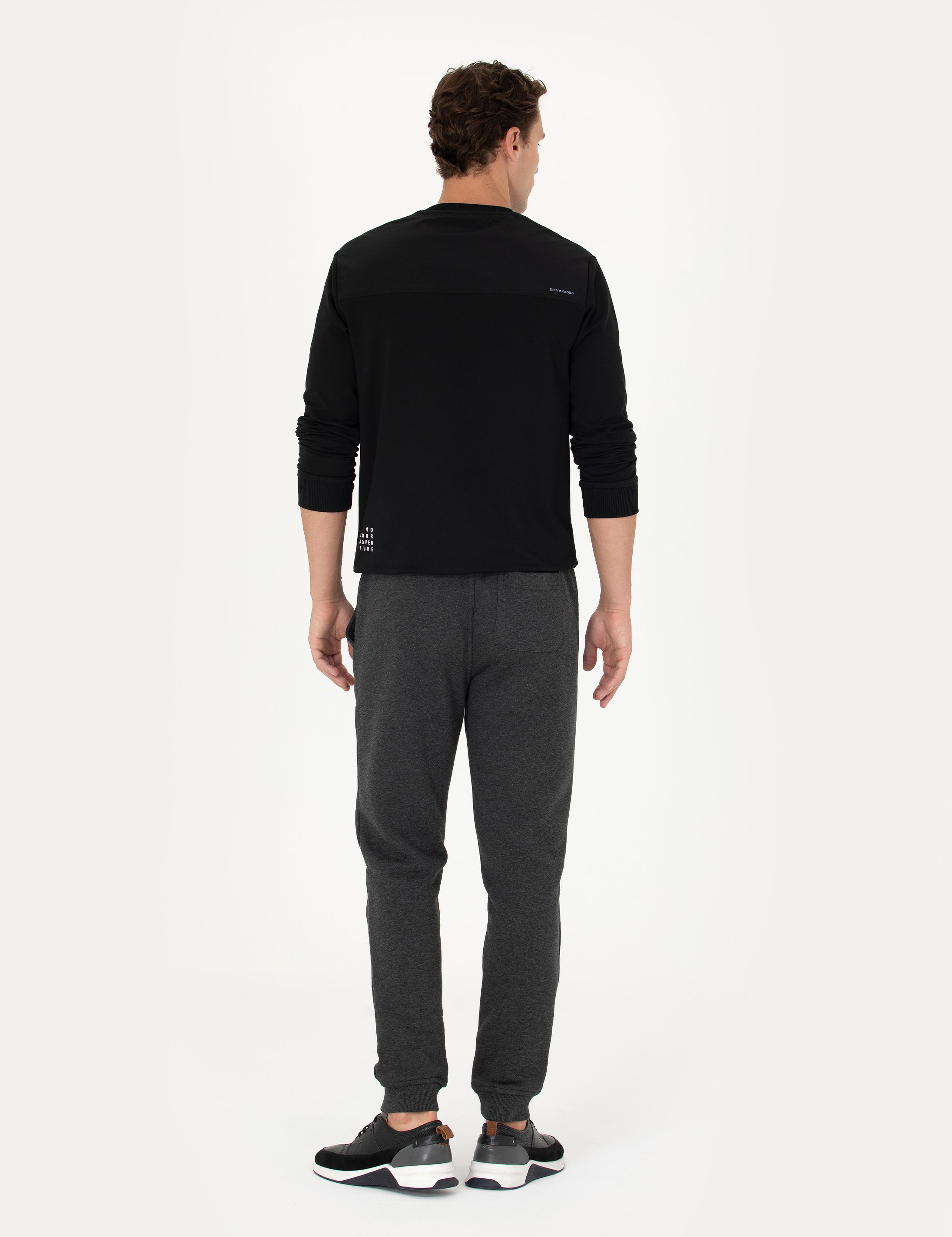 Antrasit Melanj Slim Fit Eşofman Altı