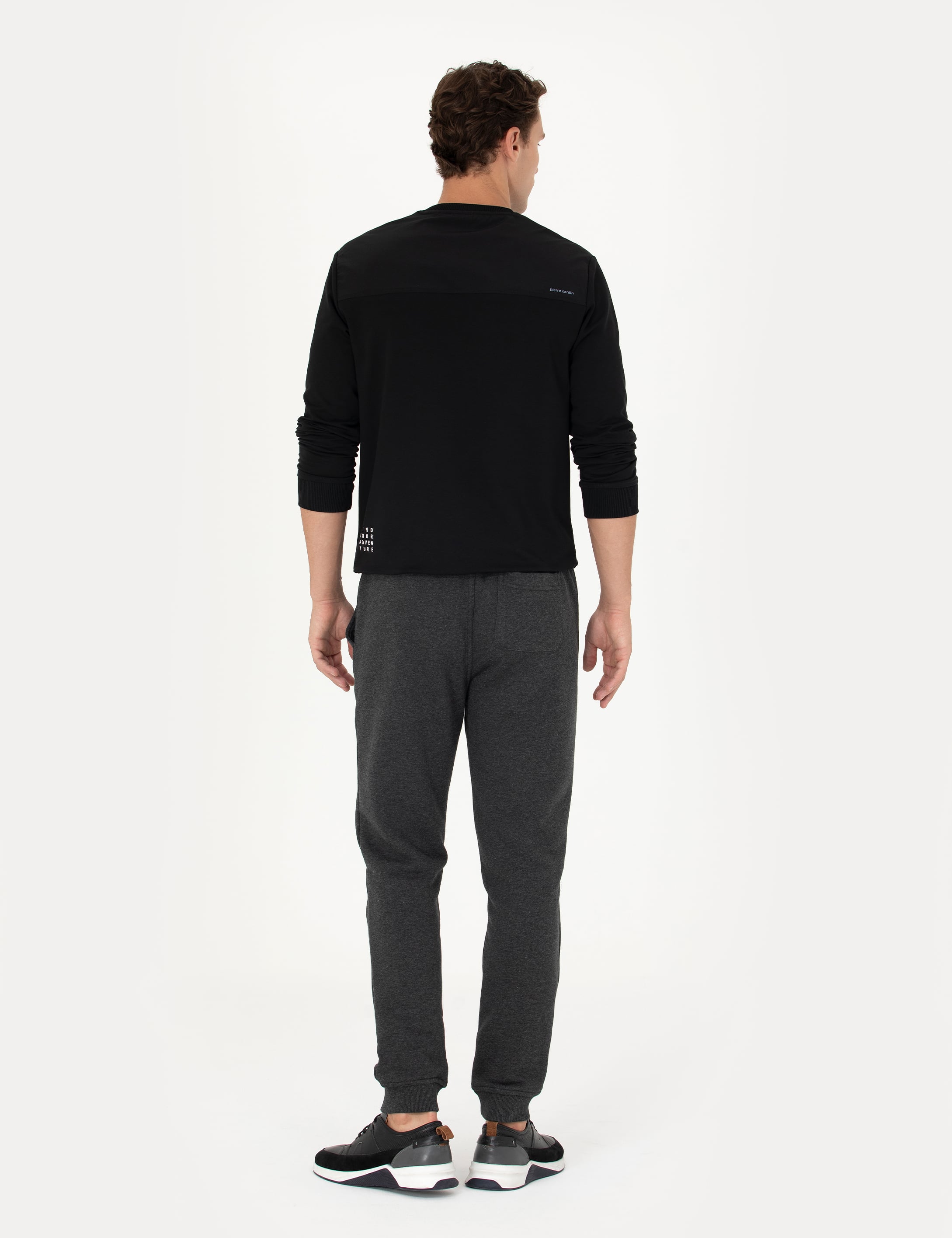 Antrasit Melanj Slim Fit Eşofman Altı
