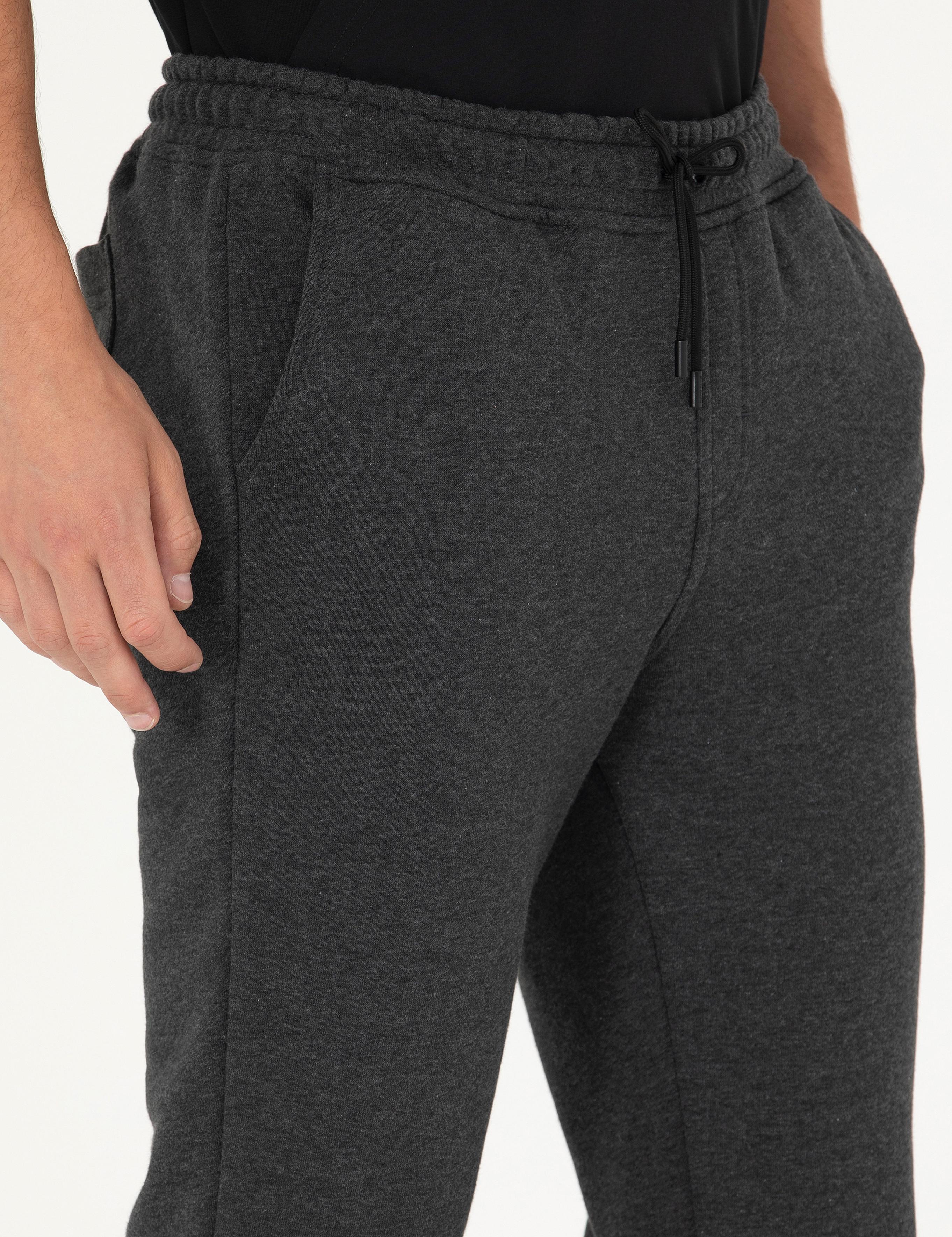 Antrasit Melanj Slim Fit Eşofman Altı