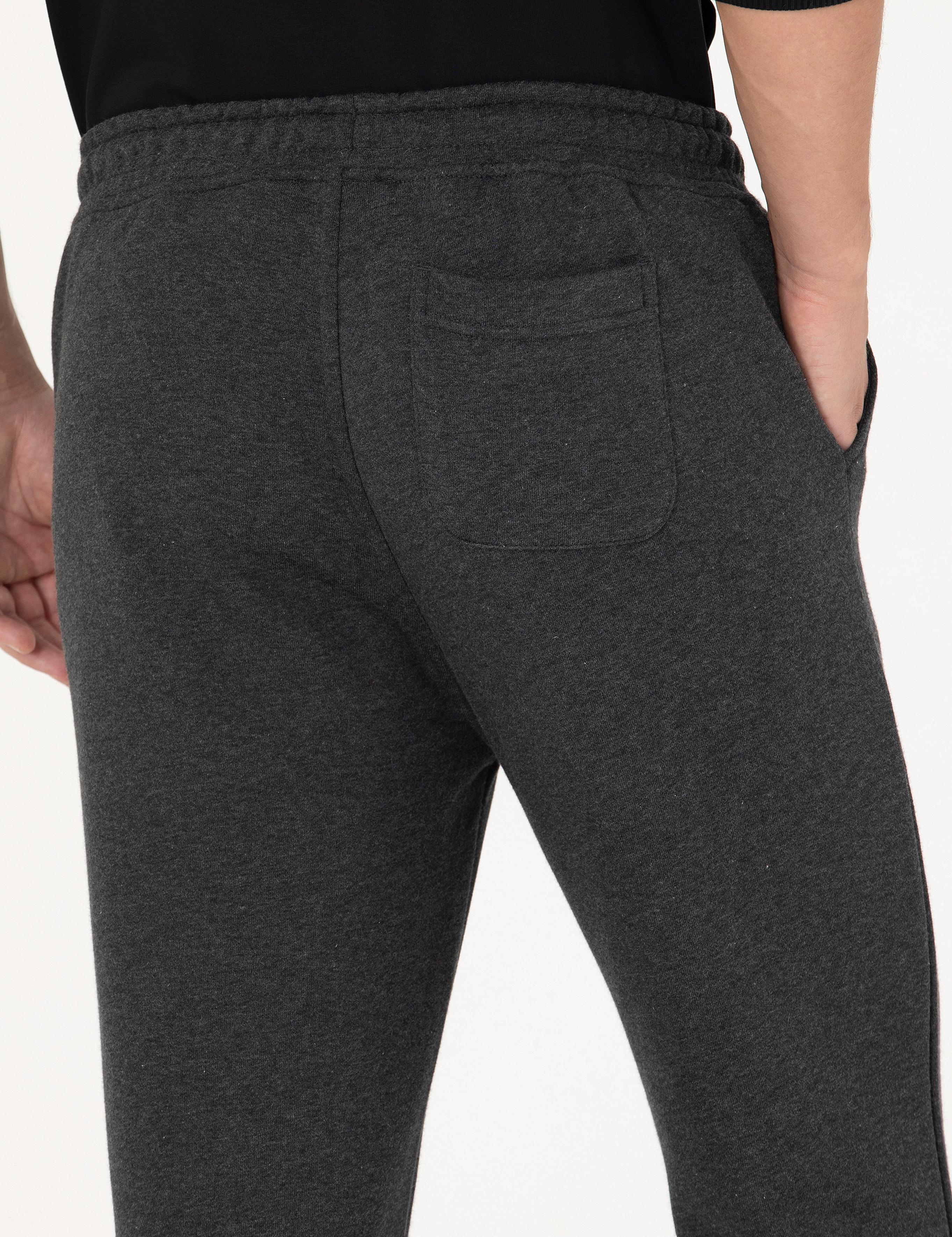 Antrasit Melanj Slim Fit Eşofman Altı