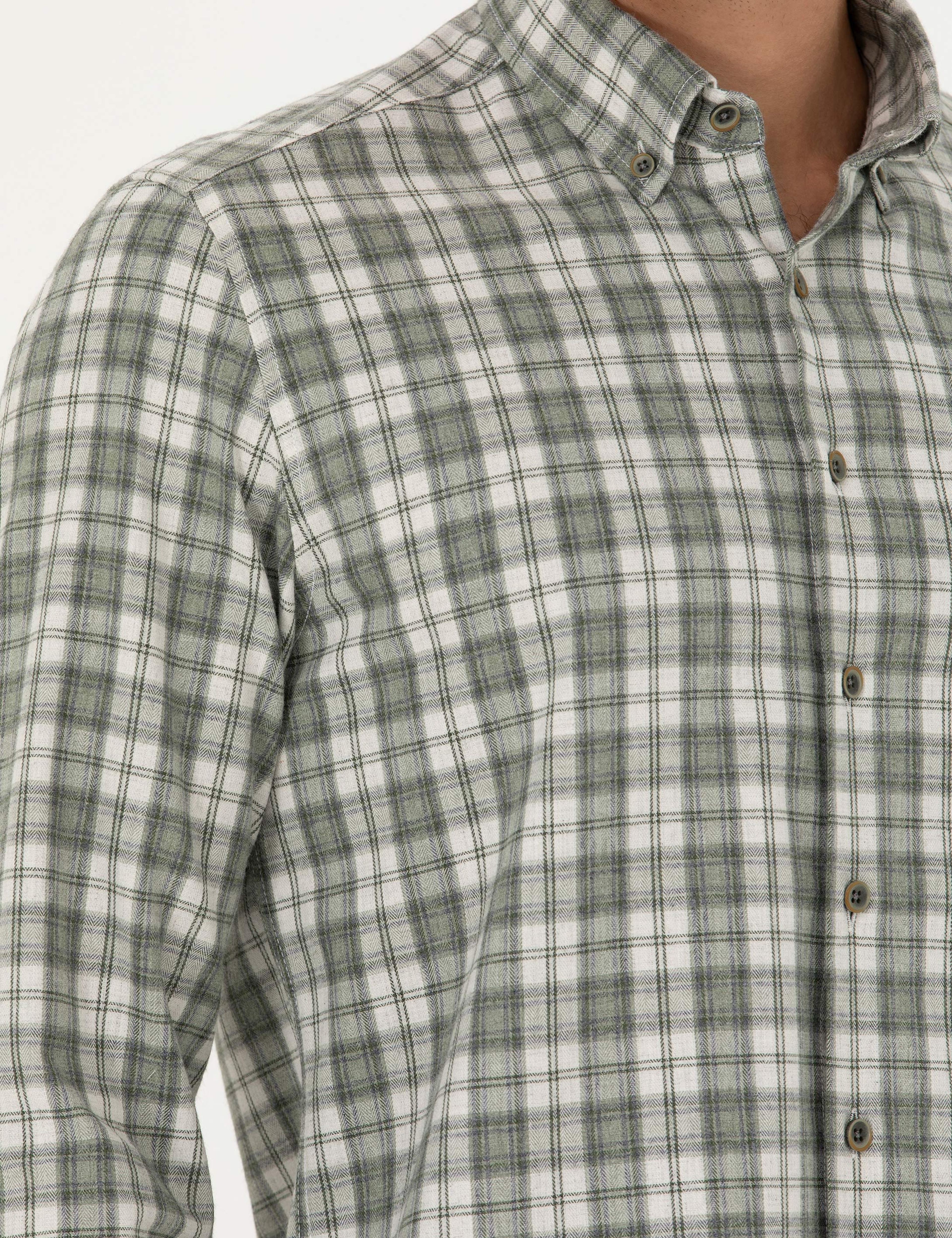 Haki Regular Fit Uzun Kollu Gömlek - Image 7