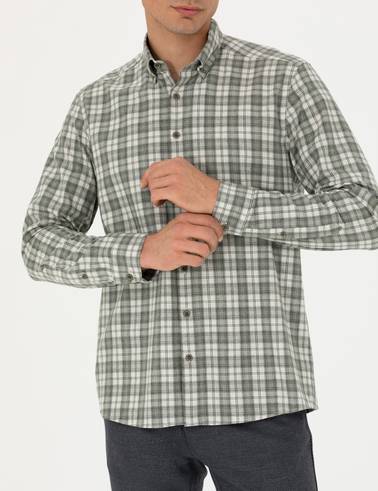 Haki Regular Fit Uzun Kollu Gömlek
