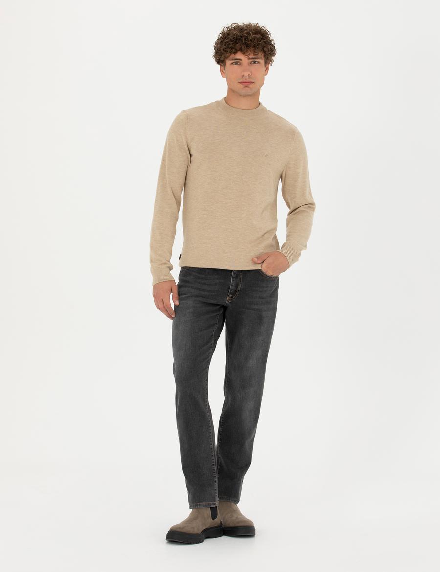 Antrasit Straight Fit Jean Pantolon